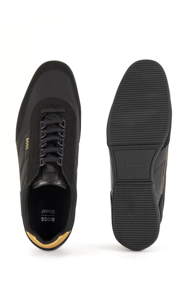 Hugo Boss Mixed-Material Low-Profile Trainers with Logo Counter